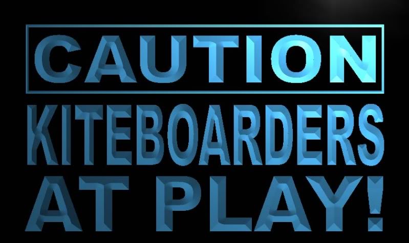 Caution Kiteboarder at Play Neon Light Sign